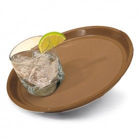 BANDEJA ANTIDESLIZANTE MARRON @40cm