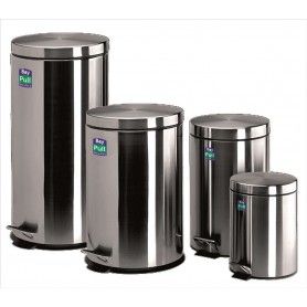 PAPELERA METAL INOX. PEDAL 20L 29,5X44