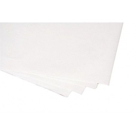 Mantel de papel 100x100cm de 1 capa, 48g de grosor y en color blanco