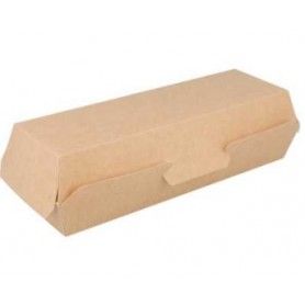 CAJA CARTON HOT DOG KRAFT 23,5X9X6 P.50