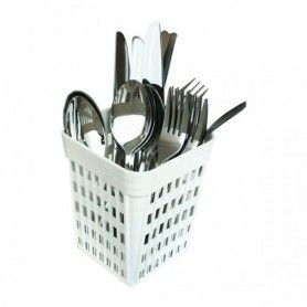 CESTA CUBIERTOS 10,7X10,7X14 BLANCO