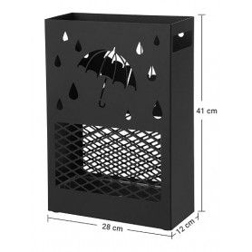 PARAGUERO METAL NEGRO RECT.28X12X41