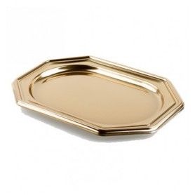 BANDEJA ORO OCTAGONAL 27X19 REF.G9315
