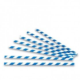 PAJITA PAPEL RAYAS AZULES 6MMX20CM P.1000