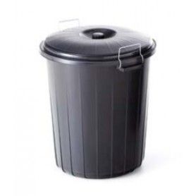 TAPA CUBO BASURA 50L NEGRO MAYA
