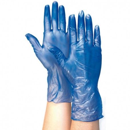 GUANTE VINILO AZUL MED-M P.100