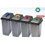 PAPELERA SLIM 1X60L GRIS T/VERDE 33X47X67
