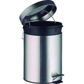 PAPELERA METAL INOX. PEDAL 5L 20,5X28