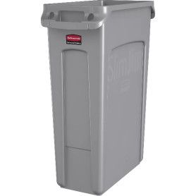 PAPELERA RECICLAJE 87L GRIS 51X28X76 SLIM JIM