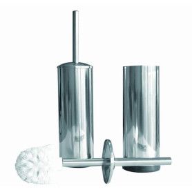 ESCOBILLERO WC 12,5X27CM. PLATEADO INOX.