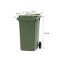 CUBO BASURA RUEDAS 240L VERDE 56x65x100