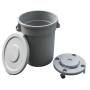 CONTENEDOR REDONDO TAURO 80L. C/TAPA+BASE RUEDAS