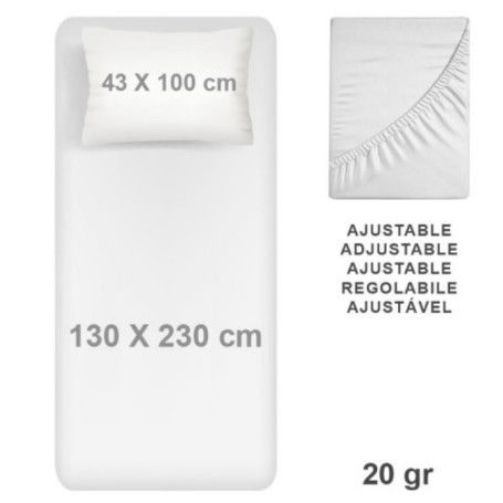 KIT SABANA AJUSTABLE/ALMOHADA TNT BLANCO P.100