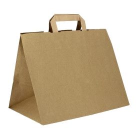 BOLSA PAPEL ASA PLANA KRAFT 32+21X26 C.250