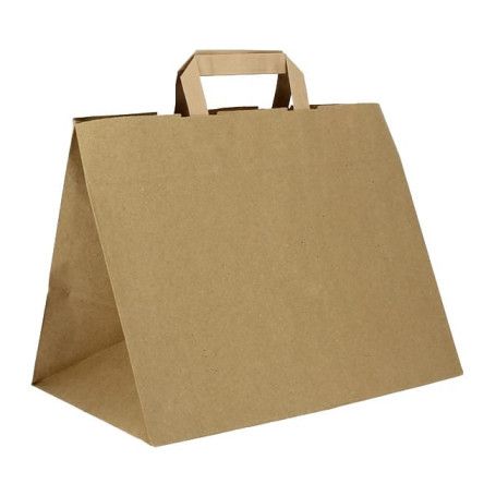 BOLSA PAPEL ASA PLANA KRAFT 32+21X26 C.250