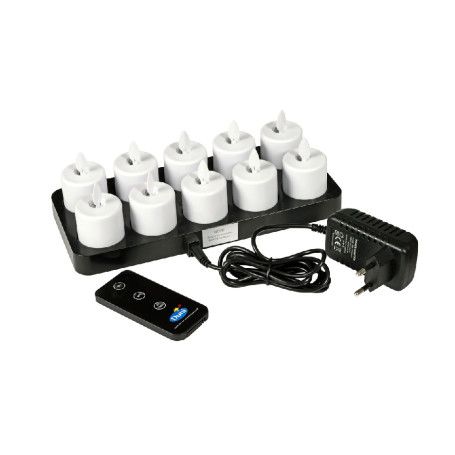 VELAS LED RECARGABLES 38X@36MM 25H. BLANCO P.10
