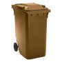 CUBO BASURA RUEDAS 360L MARRON  81x63x100