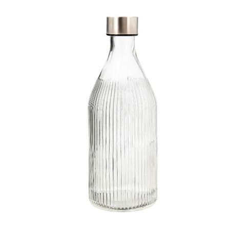 BOTELLA AGUA VIDRIO CON TAPON 1L.