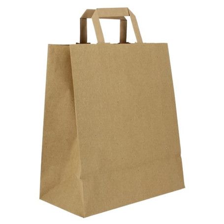 BOLSA PAPEL ASA PLANA KRAFT 27+15X31 C.250