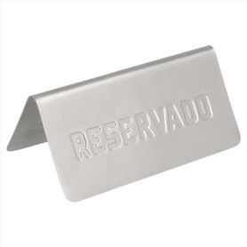 PLACA RESERVADO 12X5,4X5,9 CM INOX.