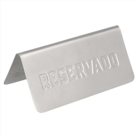 PLACA RESERVADO 12X5,4X5,9 CM INOX.