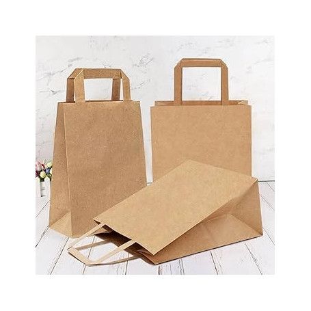 BOLSA PAPEL ASA PLANA KRAFT 18+8X23 C.250