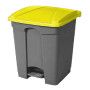 PAPELERA PLAST. PEDAL 45L GRIS/AMARILLA 40X41X60