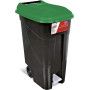 CUBO BASURA PEDAL+RUEDAS 80L NEGRO T/VERDE