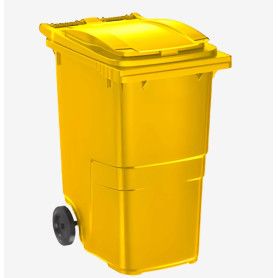CUBO BASURA RUEDAS 360L AMARILLO 81x63x100