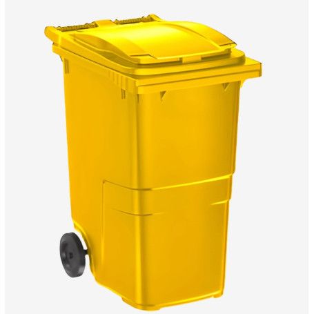 CUBO BASURA RUEDAS 360L AMARILLO 81x63x100