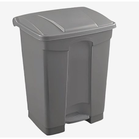 PAPELERA PLAST. PEDAL 45L GRIS 40X41X60