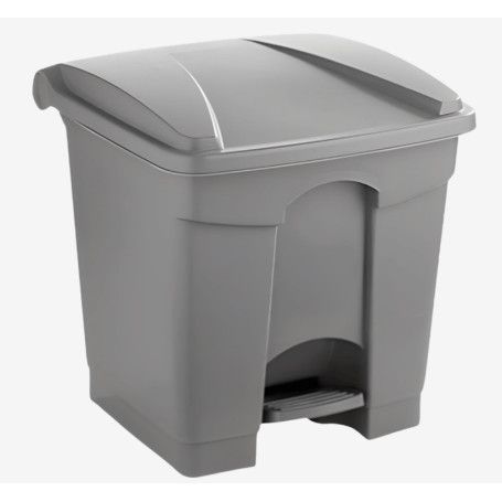 PAPELERA PLAST. PEDAL 30L GRIS 40X44