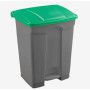 PAPELERA PLAST. PEDAL 45L GRIS/VERDE 40X41X60