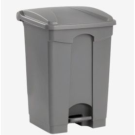 PAPELERA PLAST. PEDAL 65L GRIS 50X40X67