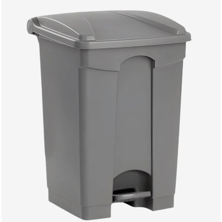 PAPELERA PLAST. PEDAL 65L GRIS 50X40X67