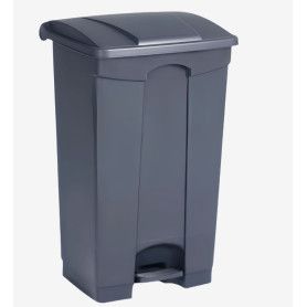 PAPELERA PLAST. PEDAL 85L GRIS 50X40X82