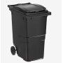 CUBO BASURA RUEDAS 360L GRIS 81x63x100