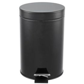 PAPELERA PLAST. PEDAL 3L NEGRA URBAN