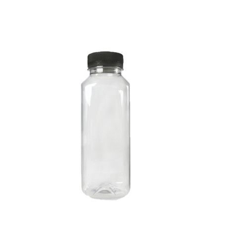 BOTELLA RPET ZUMO 250ML C/TAPON NEGRO C.231