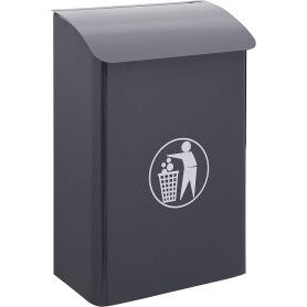 PAPELERA MURAL ACERO 30L.NEGRA