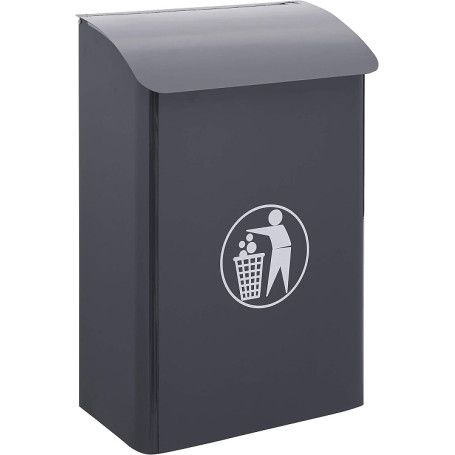PAPELERA MURAL ACERO 30L.NEGRA