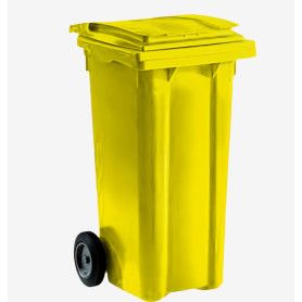 CUBO BASURA RUEDAS 120L. 93X56X49 AMARILLO