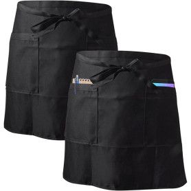 DELANTAL NEGRO SP 55X80 2 BOLSILLOS