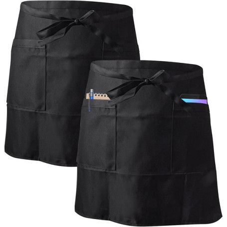 DELANTAL NEGRO SP 55X80 2 BOLSILLOS