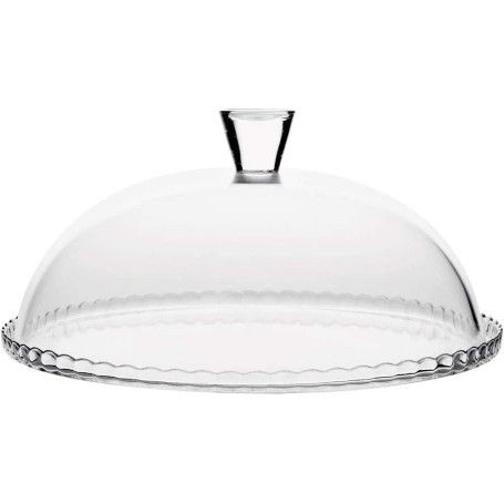 PLATO CRISTAL CON TAPA CUPULA @32X13H