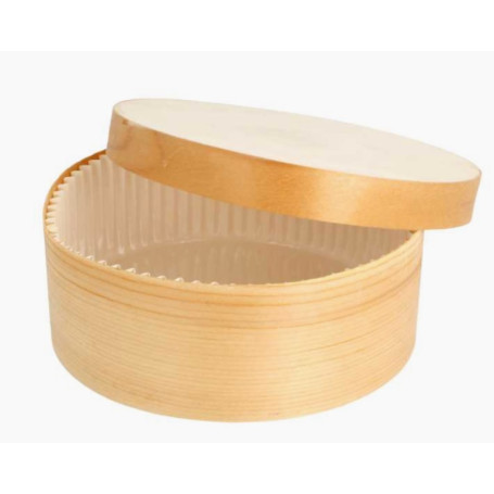 CAJA MADERA TARTA @13X5/500ML C.100