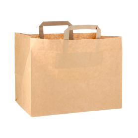 BOLSA PAPEL ASA PLANA KRAFT 32+22X32 C.250