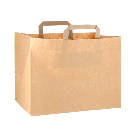 BOLSA PAPEL ASA PLANA KRAFT 32+22X32 C.250