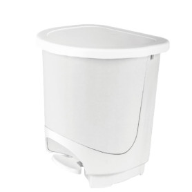 PAPELERA PLAST. PEDAL 10L BLANCA 24X21X29