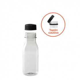 BOTELLA RPET ZUMO 250ML C/TAPON NEGRO C.288